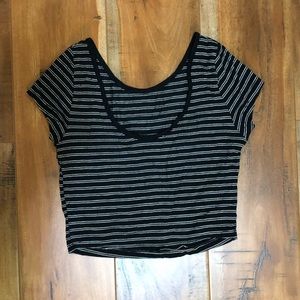 B&W Striped Crop Top